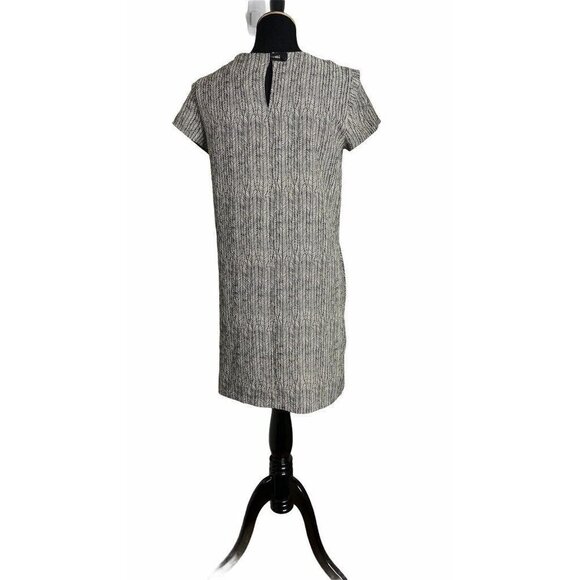 Zara Basic Collection Womens‎ Shift Dress White Black Herringbone Crew Neck M - Picture 6 of 10